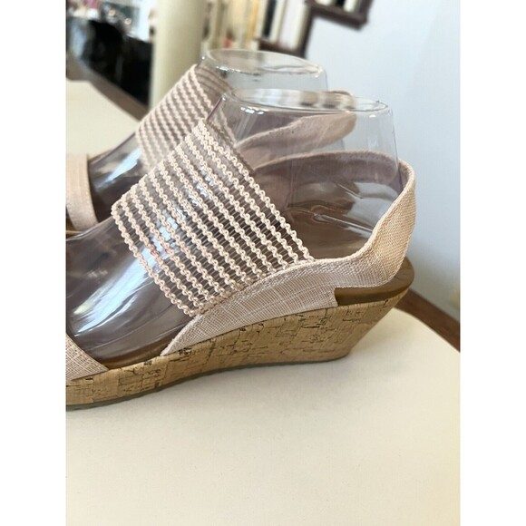 Skechers Pink Beverlee High Tea Sling Back Stretch Wedge Sandals  10 Comfort - Picture 2 of 6